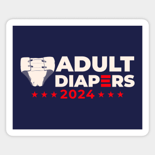 Adult Diapers 2024! Modern Presidential Election Aging Candidates Parody Sticker